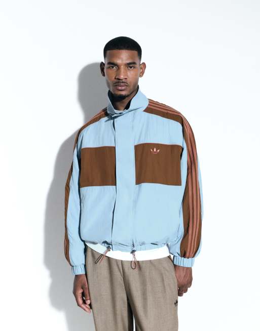 adidas Originals x ASOS oversized track jacket in blue color block