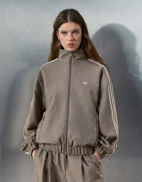 adidas Originals x ASOS oversized trainingsjack in beige gemêleerd - view 1