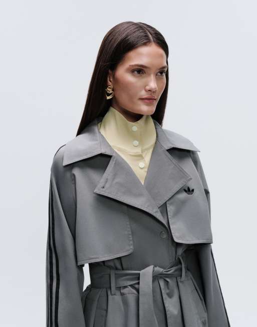 adidas Originals x ASOS oversized trench coat in khaki | ASOS