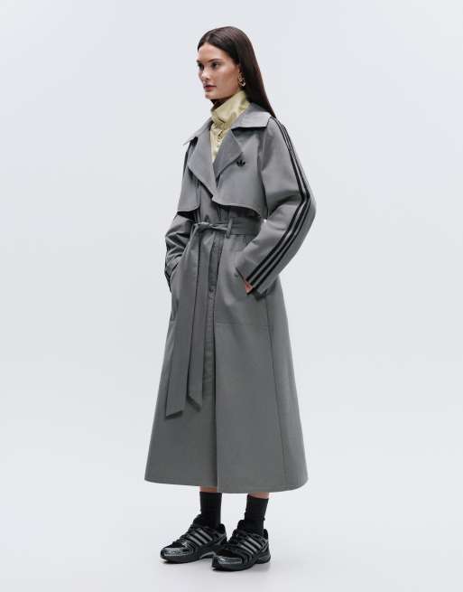 adidas Originals x ASOS oversized trench coat in khaki | ASOS