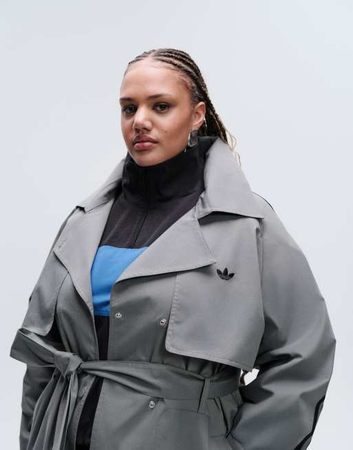 adidas Originals x ASOS oversized trench coat in khaki | ASOS