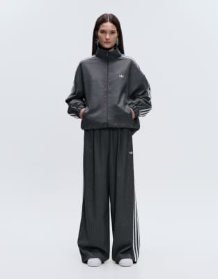 Adidas Originals X Asos Oversized Wide Leg Track Pants In Gray
