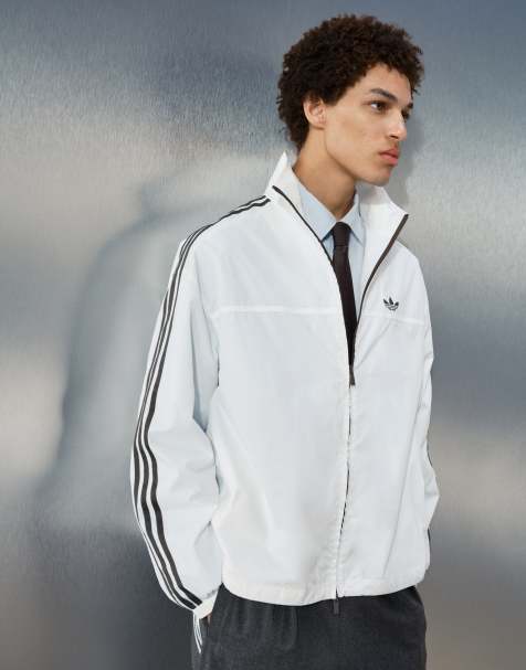 adidas Originals x ASOS oversized zip through shirt in white - view 1