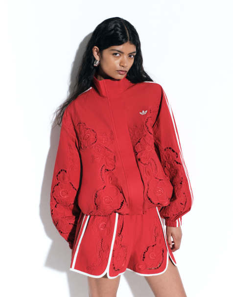 adidas Originals x ASOS - Pantaloncini sprinter rossi con cut-out - view 1