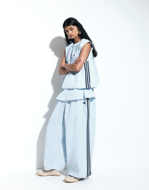 adidas Originals x ASOS - Pantaloni a palloncino blu con gonna sovrapposta - view 1