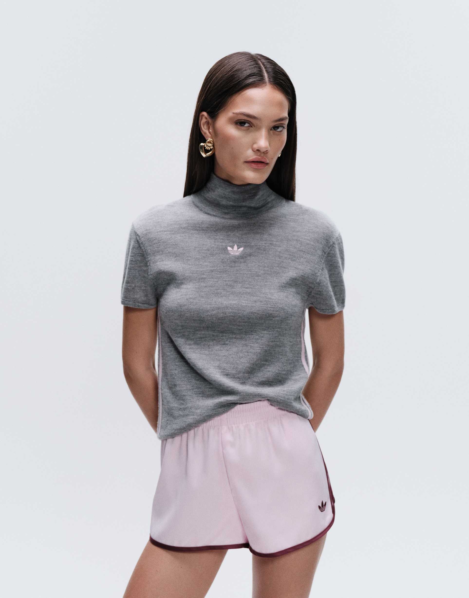 adidas originals x asos regular fit 100% wool knit turtle neck in gray