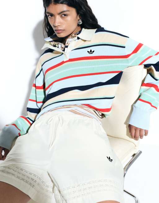 adidas Originals x ASOS Rugby-Oberteil in Streifenstrick, 2 von 6