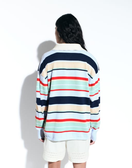 adidas Originals x ASOS Rugby-Oberteil in Streifenstrick, 3 von 6