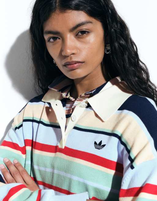 adidas Originals x ASOS Rugby-Oberteil in Streifenstrick, 4 von 6