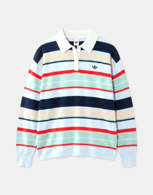 adidas Originals x ASOS Rugby-Oberteil in Streifenstrick, 6 von 6