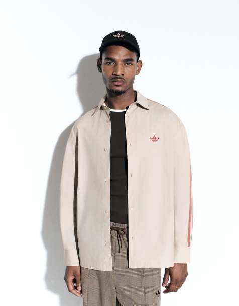 adidas Originals x ASOS shirt in beige cotton poplin - view 1