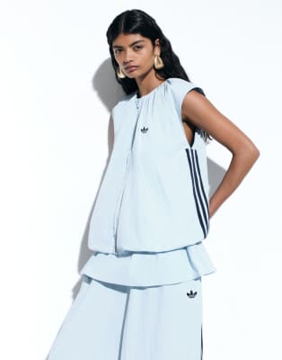 Adidas Originals X Asos Sleeveless Bubble Track Top In Blue