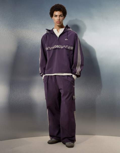 adidas Originals x ASOS – Śliwkowy dres z haftowanym detalem: kurtka i spodnie - view 1