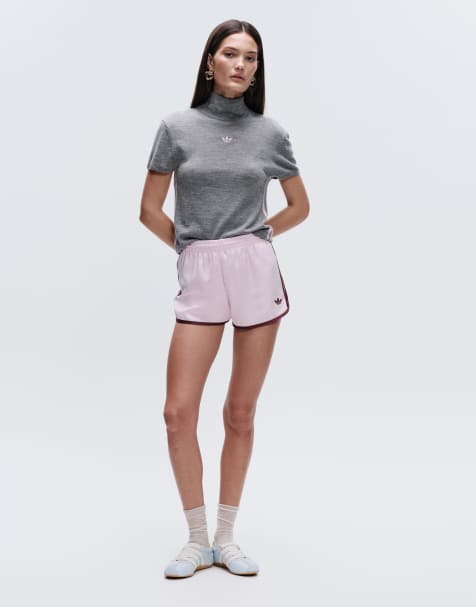 adidas Originals x ASOS - Sprinter - Pantaloncini rosa con tre strisce - view 1