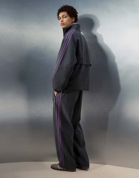 adidas Originals x ASOS – Szary dres z mieszanki wełny w jodełkę: kurtka oversize i spodnie - view 1