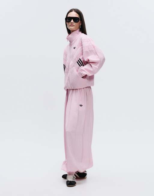 adidas Originals x ASOS track jacket with applique in pink nylon mix