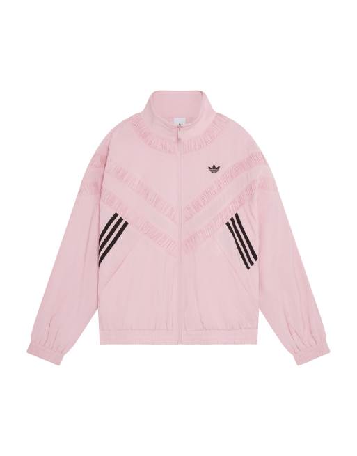 adidas Originals x ASOS track jacket with applique in pink nylon mix