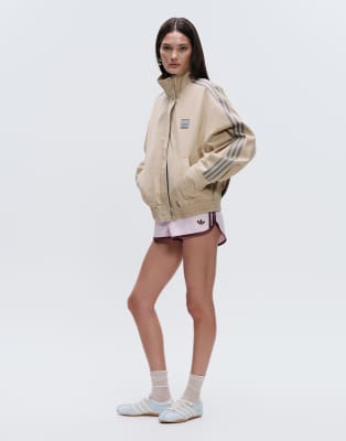 Adidas Originals x ASOS track jacket with funnel neck in beige twill beige 24190₽