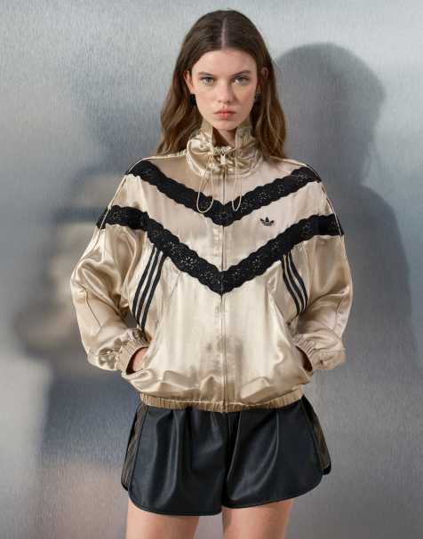 adidas Originals x ASOS track jacket with lace detail in stone - view 1
