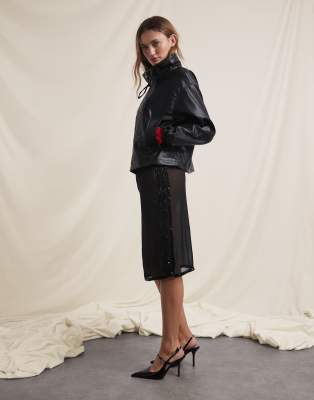 adidas Originals x ASOS - Transparenter Rock in Schwarz mit Paillettenverzierung