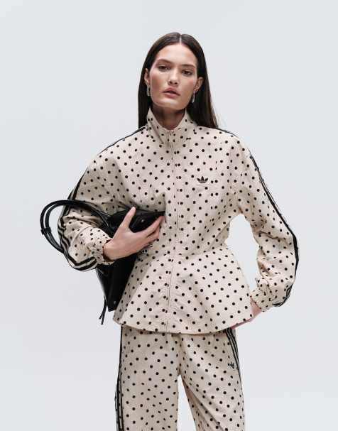 adidas Originals x ASOS - Veste de survêtement coupe classique à pois - Taupe - view 1