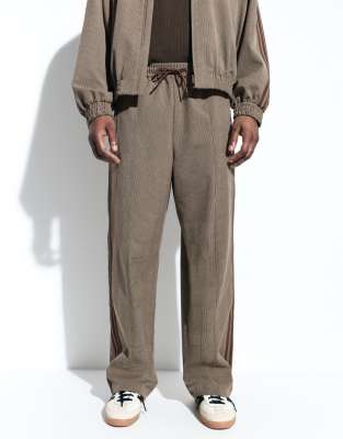 Adidas Originals X Asos Wide Leg Track Pants In Neutral