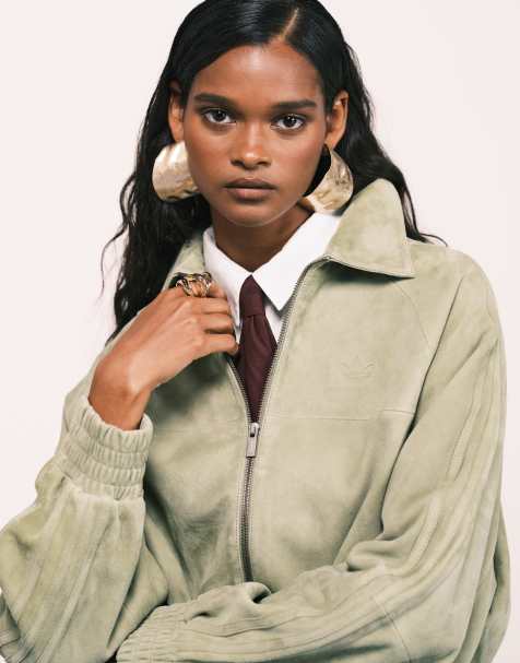 adidas Originals x ASOS – Wildleder-Jacke in Grün - view 1