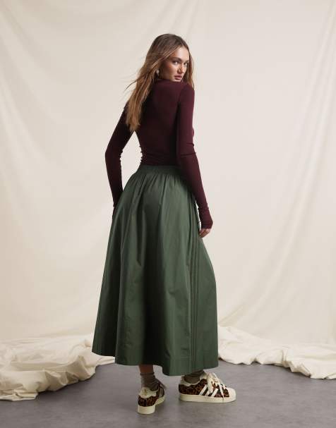adidas Originals x ASOS – Zielona obszerna spódnica - view 1