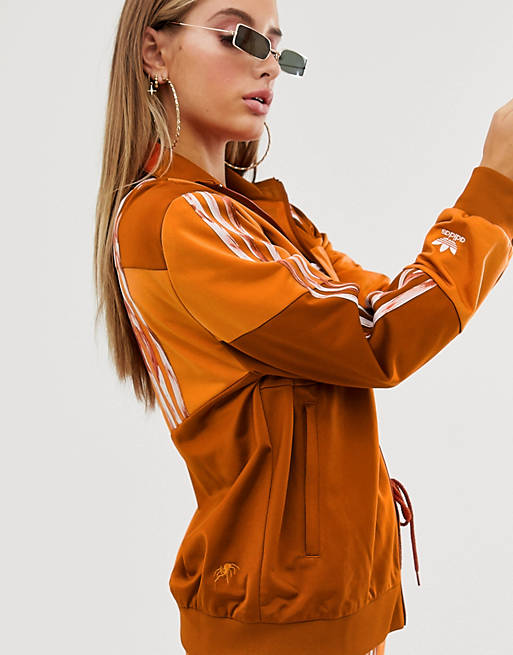 adidas Originals x Danielle Cathari deconstructed Firebird track jacket in  orange | ASOS