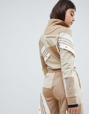 adidas originals x danielle cathari deconstructed track pants in beige khaki