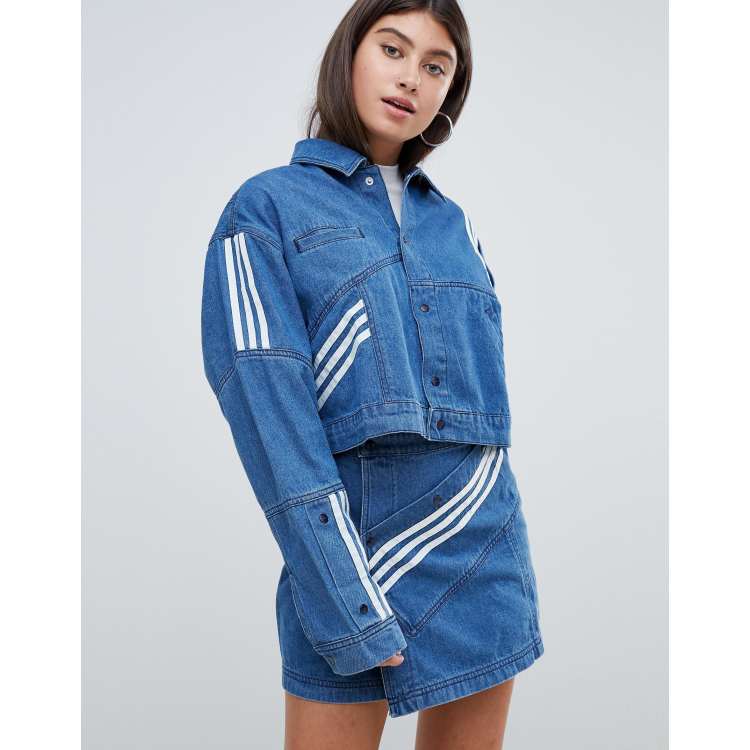 Fiel Fundación multitud adidas Originals X Danielle Cathari Diagonal Side Stripe Denim Jacket | ASOS