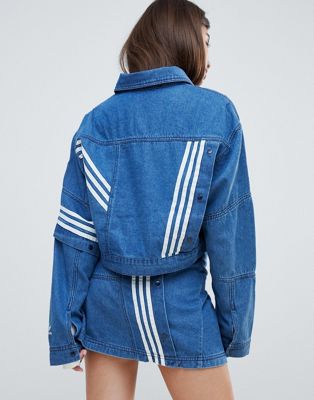 adidas originals x danielle cathari diagonal side stripe denim jacket