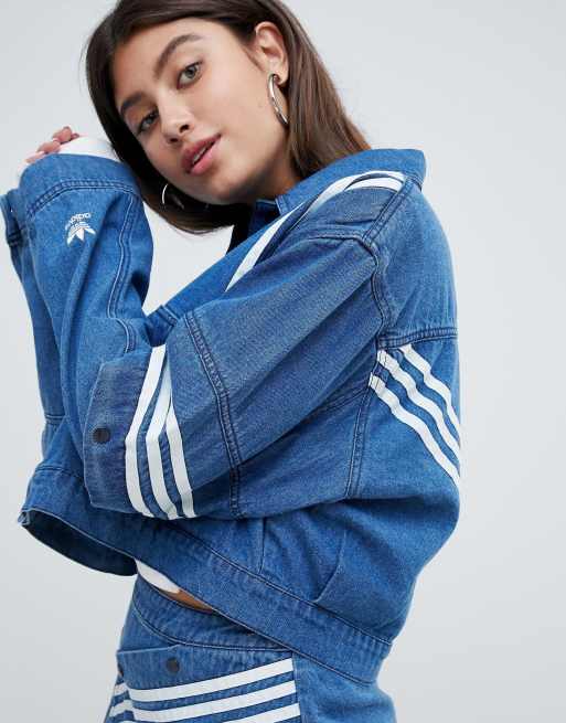 Jean jacket hotsell with adidas pants