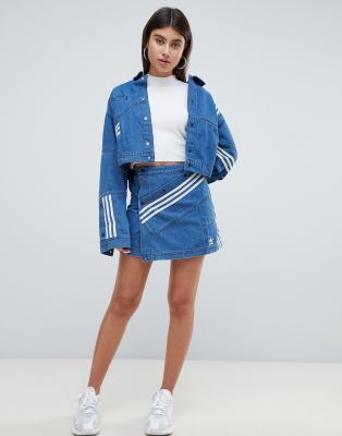 adidas originals x danielle cathari diagonal side stripe denim jacket