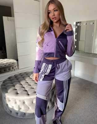 purple adidas tracksuit bottoms