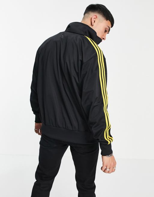 Adidas firebird jacke herren store schwarz gold