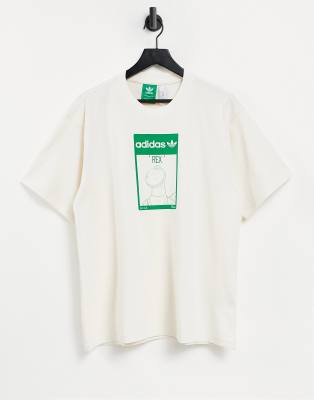 Adidas Originals X Disney T Shirt With Rex From Toy Story Print In Off White Modesens