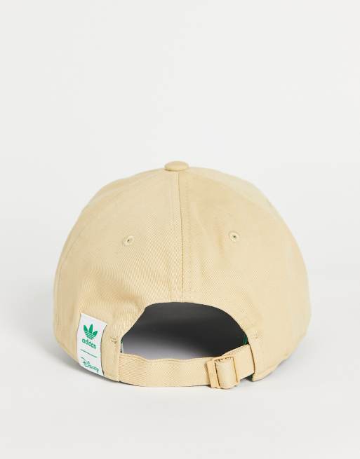 Adidas Originals X Disney Unisex Baseball Cap With Kermit The Frog Embroidery In Beige Asos