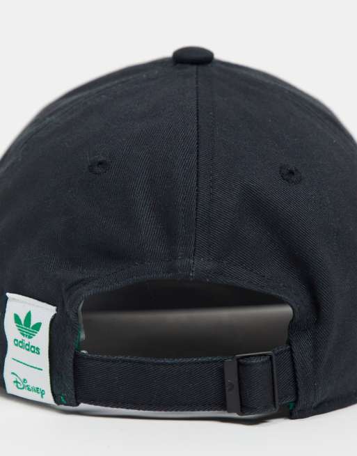 Adidas Originals X Disney Unisex Baseball Cap With Kermit The Frog Embroidery In Black Asos