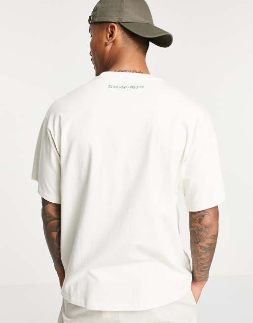 adidas Originals x Disney unisex T-shirt with Kermit the Frog print in  off-white | ASOS