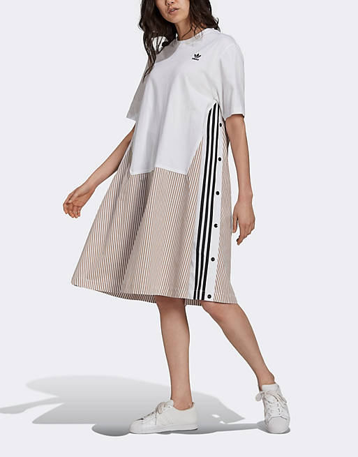 adidas Originals x Dry Clean Only jersey t-shirt dress with pinstipe ...