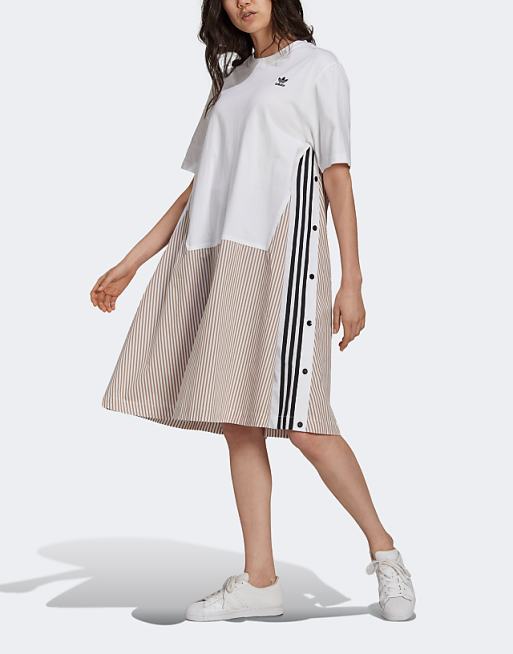 adidas Originals x Dry Clean Only jersey t-shirt dress with pinstipe ... adidas Originals x Dry Clean Only jersey t-shirt dress with pinstipe ...