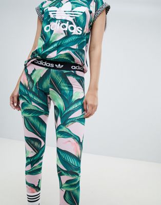 adidas leaf print leggings