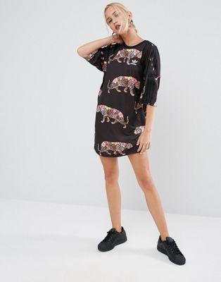 leopard print adidas dress
