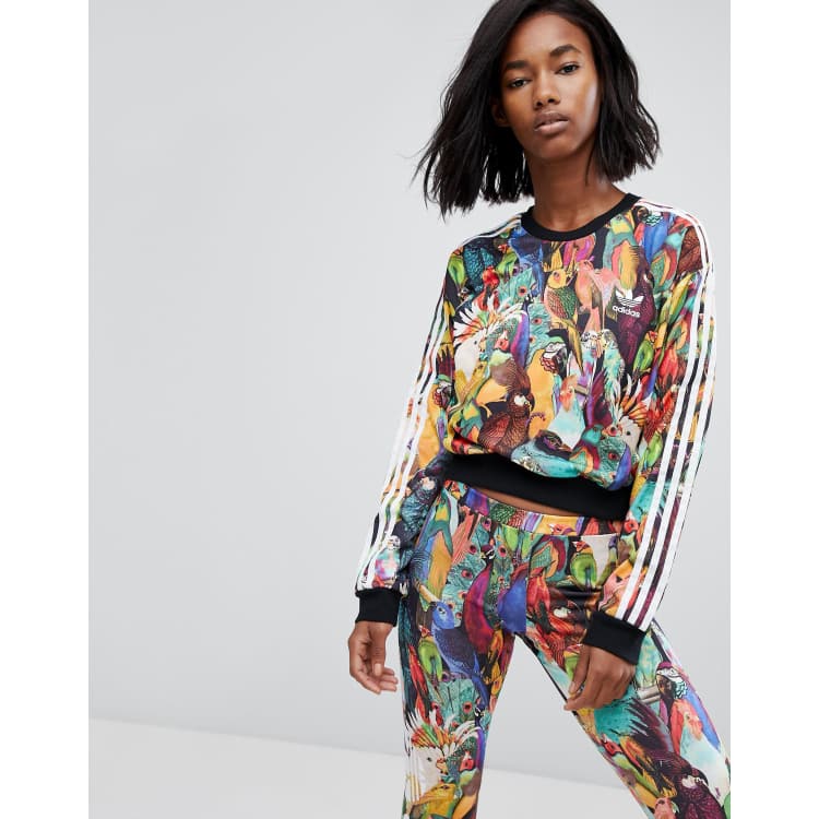 kubiske hobby Numerisk adidas Originals X Farm Passaredo Crop Sweat | ASOS