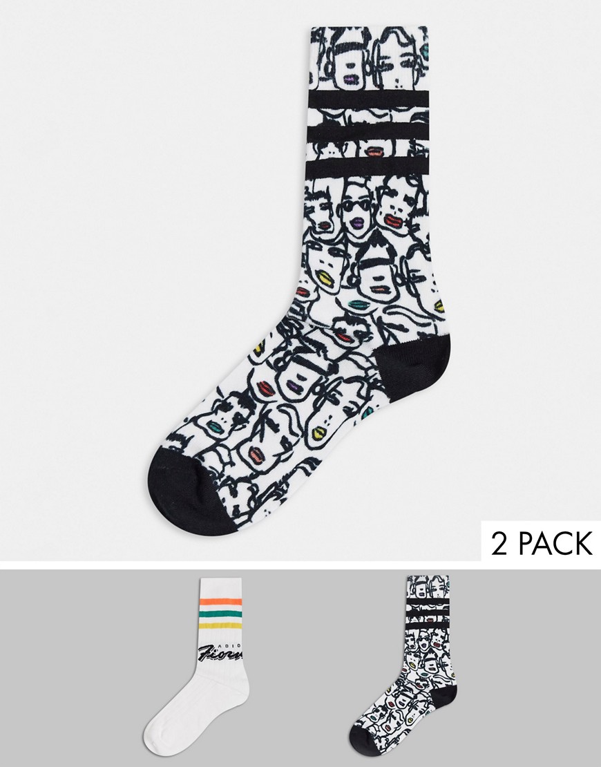 Adidas Originals x Fiorucci - Sokken in zwart en wit