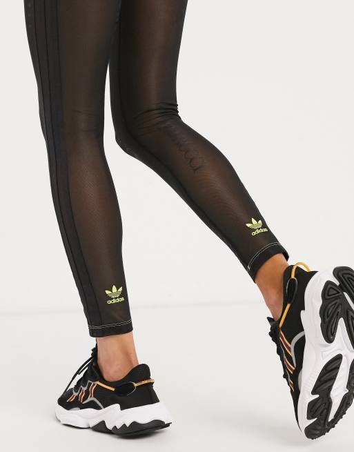 adidas Originals x Fiorucci trefoil mesh leggings in black