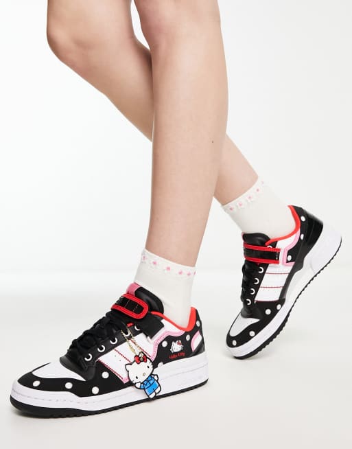 crema enero parque adidas Originals x Hello Kitty Forum Low sneakers in black | ASOS