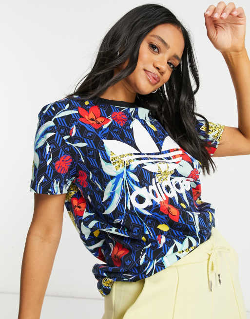 Floral print best sale adidas shirt