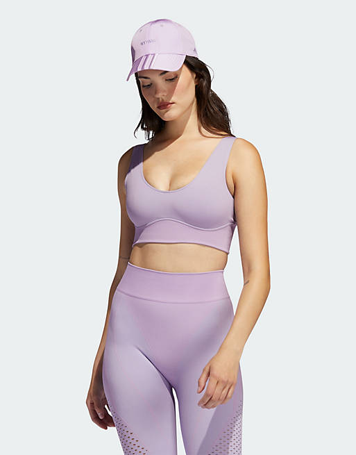 adidas Originals x IVY PARK knitted scoop bra top in  lilac
